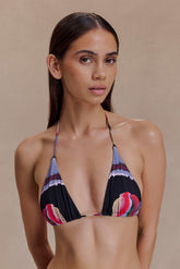 Brianna Triangle Bikini Top - Multi Fluid Reverie Print